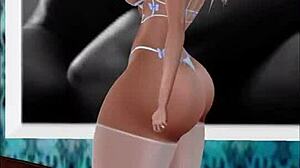 3D glamour model displays enticing poses