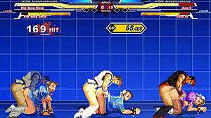chun-li moans as she takes cum in six hentai positions