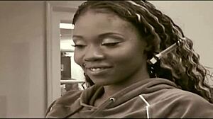 Hot little 18+ black slut devastated by two huge black cocks