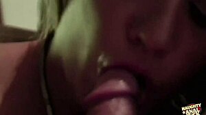 Dirty blonde girl takes huge cock deep in her gaping asshole.