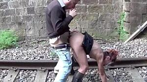 italian babe fucked at station swallows cum