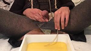 Golden Piss Shower with Old Dirty Action