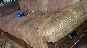 getting a blowjob and rimjob on the sofa.