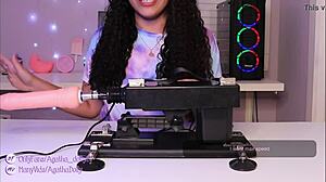 Unboxing my new sex machine Agatha Dolly, testing its incredible speed on all fours