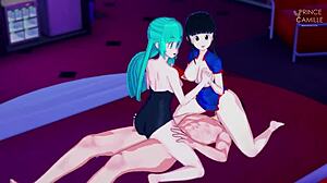 Bulma and Chichi's Threesome Adventure - Kamehasutra Style