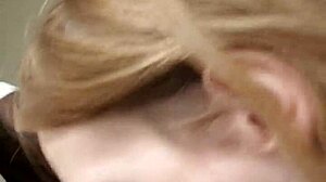 Amateur snow bunny sucks and fucks big black cock in restroom.