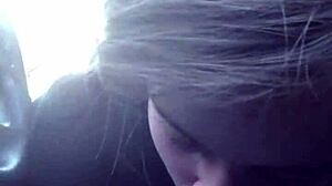 Lesbian bestie gives epic road head