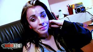 Hot French brunette Lou Charmelle gets her tight asshole pounded hard in anal action.