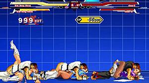 chun-li moans as she takes cum in six hentai positions