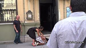 Hungarian slave first time naked in public