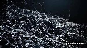 Nice Lesbian Nymphos Splashed with Pee, Bursting Wet Vaginas in Garage.