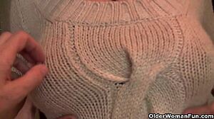 british milf liddy strips off clothes. shows her mature camel toe.