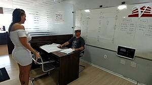 Milf Has Anal Sex And Creampie On Engineering Desk