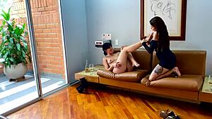 Lesbians Having Oral Sex on the Couch