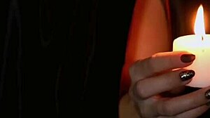 Sexy Devil Drips Hot Wax On Big Clit And Nipples