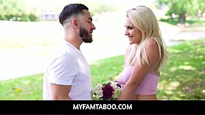 Home date turns into hot fuck with busty stepsister Indica Monroe.