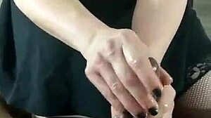 sxydani with her big tits gives a wet handjob to that huge black cock from tysonsbigblackcock, talking dirty all the way.