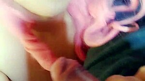 swallowing monster cock after blowjob!