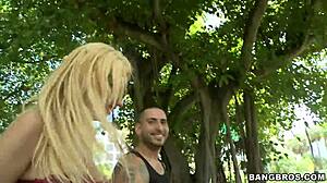 big tits displayed in public outdoor