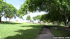 big tits displayed in public outdoor