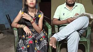 Professora novata leva boquete fofo em vídeo de sexo hindi