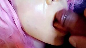 swallowing monster cock after blowjob!