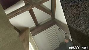 Two men engage in passionate homosexual sex in a private setting