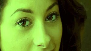 Angel fingers herself solo with a dildo.