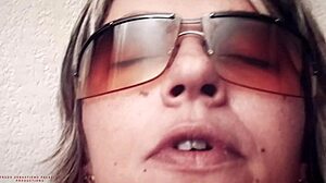 Stepfather intensely relaxes with stepdaughter