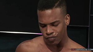 cumshot in gay interracial scene
