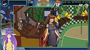 Asian brunette witch in sexy hentai anime game