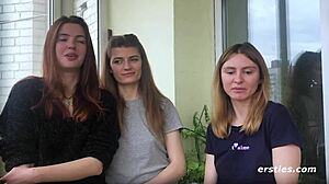 horny tattooed babes lick each other's clits with vibrator