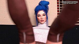 Tânără fierbinte la lecții de actorie ia cum în gura udă. Fata anime excitată se bucură de acțiune anal profundă!