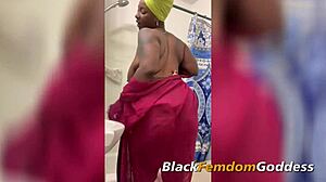 juicy goddess gets ass worshiping from black ebony femdom