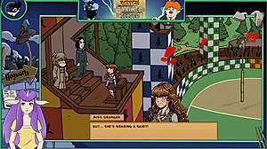 Asian brunette witch in sexy hentai anime game