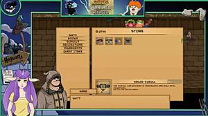 Asian brunette witch in sexy hentai anime game