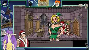 Asian brunette witch in sexy hentai anime game