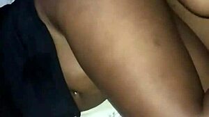 i'm banging the black girl's big ass in lingerie, feeling her tits