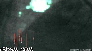 Sensual Brunette Floozy Fingers and Uses Sex-Toy on Both Fanny in BDSM Session.