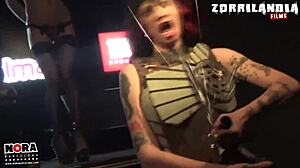 spanish blonde pornstar in bdsm bondage with spitting and spanking