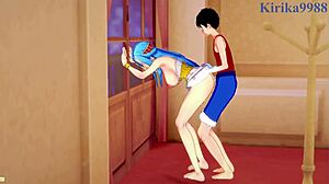 What happens when Nami, Nefertari Vivi, and Monkey D. Luffy dive into intense One Piece hentai action?