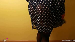 Teen in stockings rides huge cock, wet pussy fucked in POV with cumshot