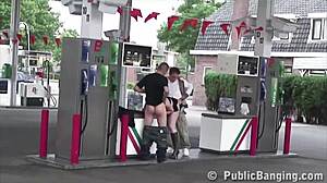 wanna see a pregnant girl in public gangbang threesome at gas station?