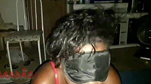 this ebony latina with saggy tits dominates a blowbang session