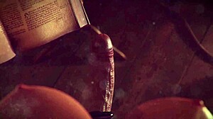 lara croft in halloween costume gets blowjob in wildeer studio hentai