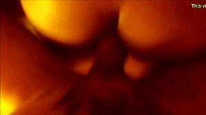 inked dude bends her over for close-up action