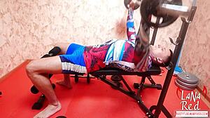 Teens Perform Double Blowjob and Handjob on Huge Cock with Personal Trainer