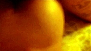 inked dude bends her over for close-up action