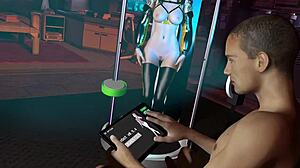 3D Sexy Asian Robot in Lingerie Gets Wet Pussy Fucked Hard with Blowjob and Cum