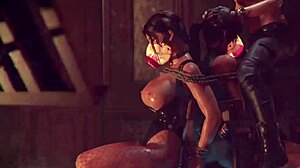 lara croft in halloween costume gets blowjob in wildeer studio hentai